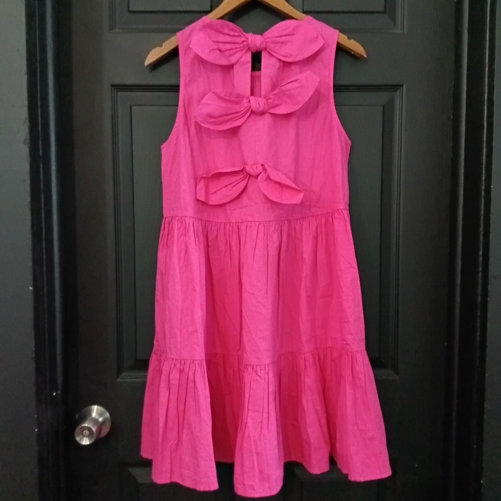 Mud Pie Sz. S NWT Pink Becker Bow Dress - Picture 14 of 16